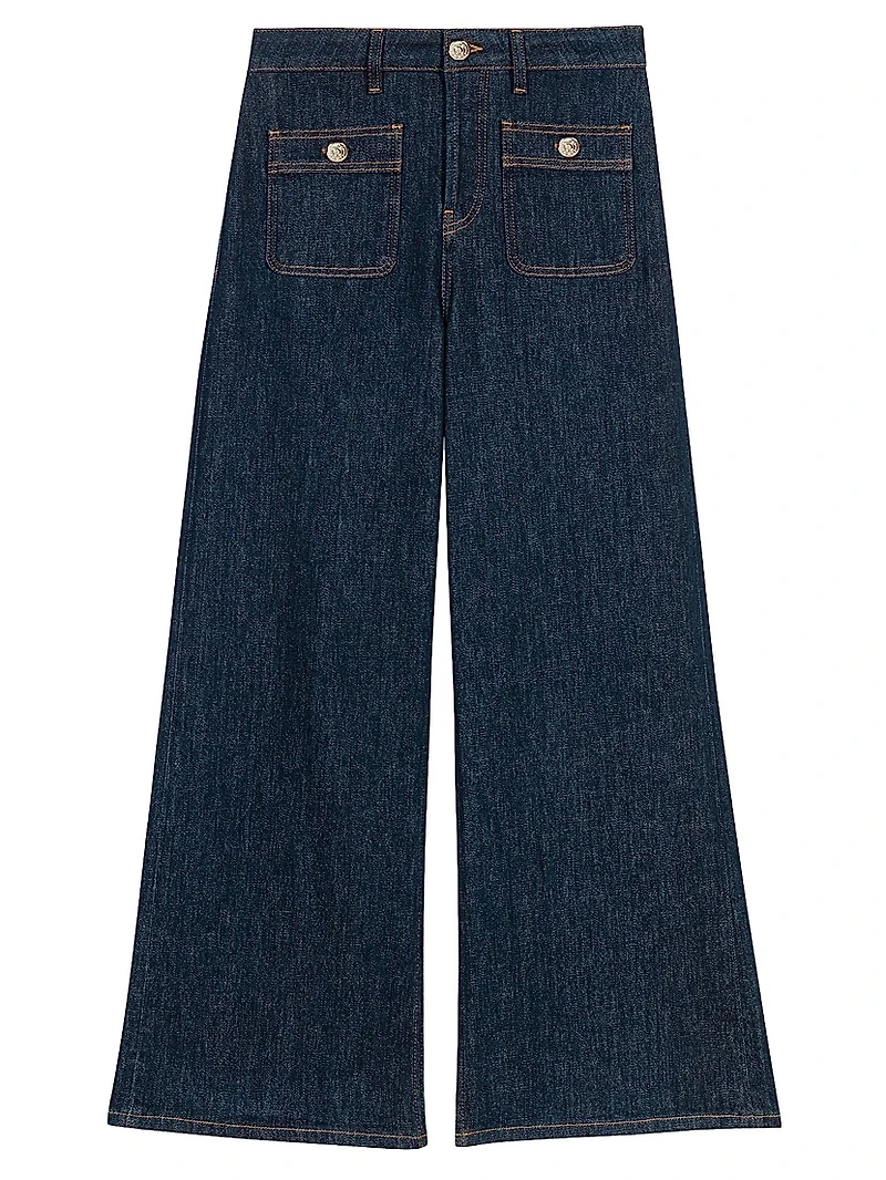 Wide Jeans with Patch Pockets