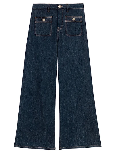Wide Jeans with Patch Pockets