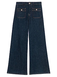 Wide Jeans with Patch Pockets
