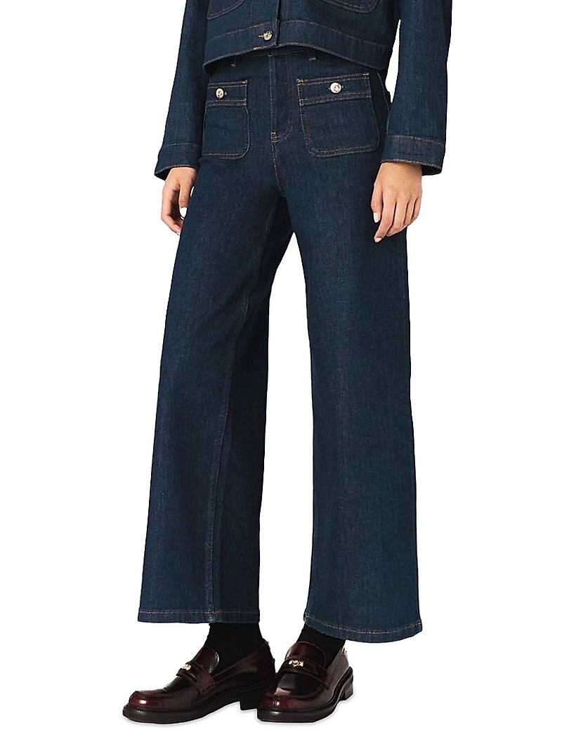 Wide Jeans with Patch Pockets