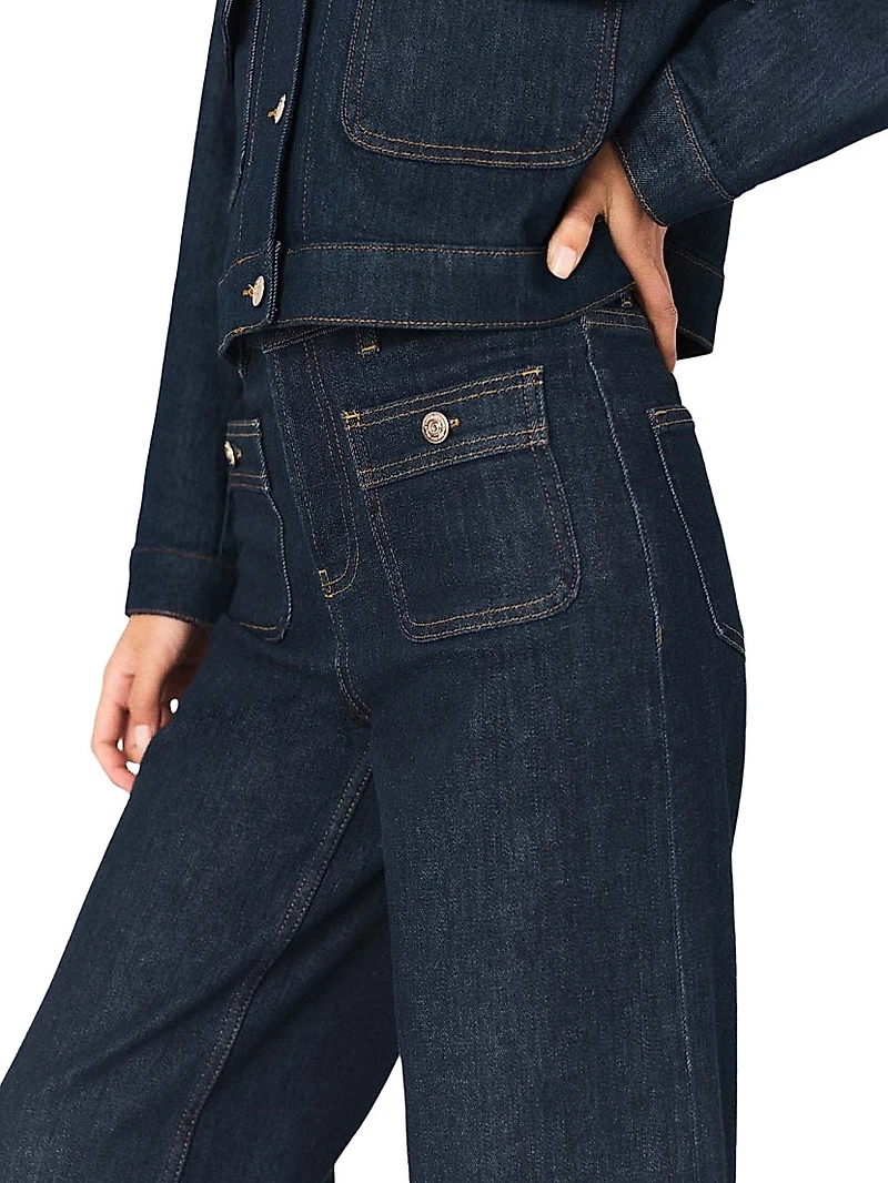 Wide Jeans with Patch Pockets