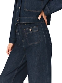Wide Jeans with Patch Pockets