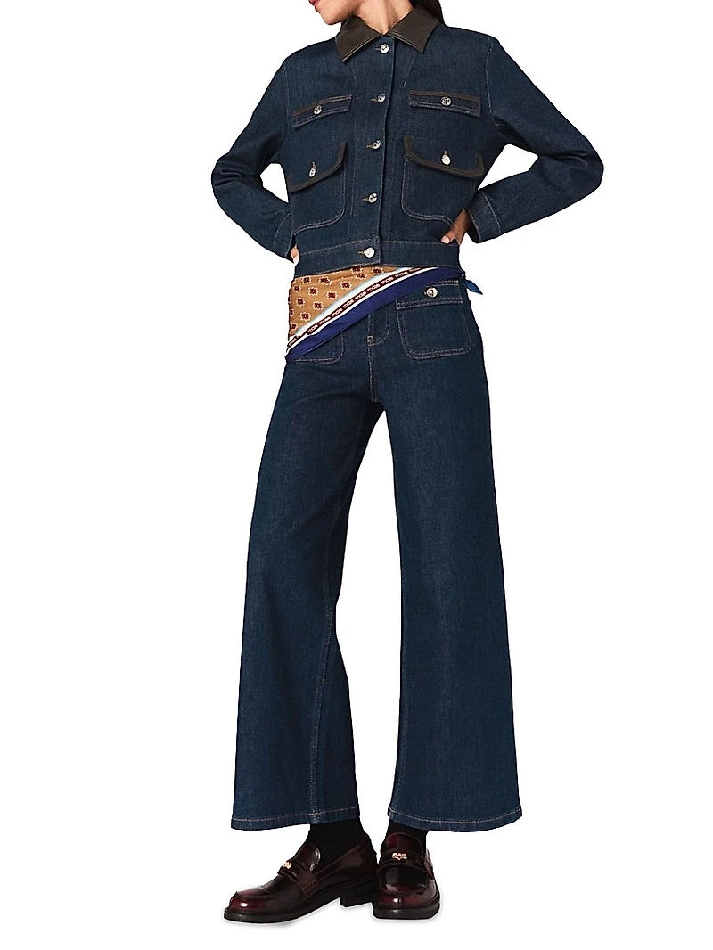 Wide Jeans with Patch Pockets