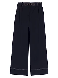 Cotton Trousers with Leather Belt