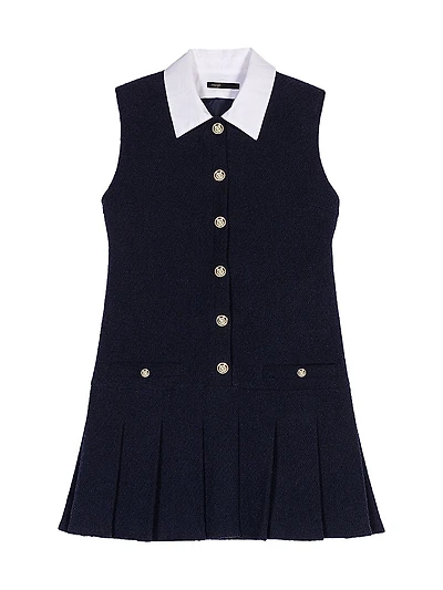 Short Tweed Dress Removable Collar