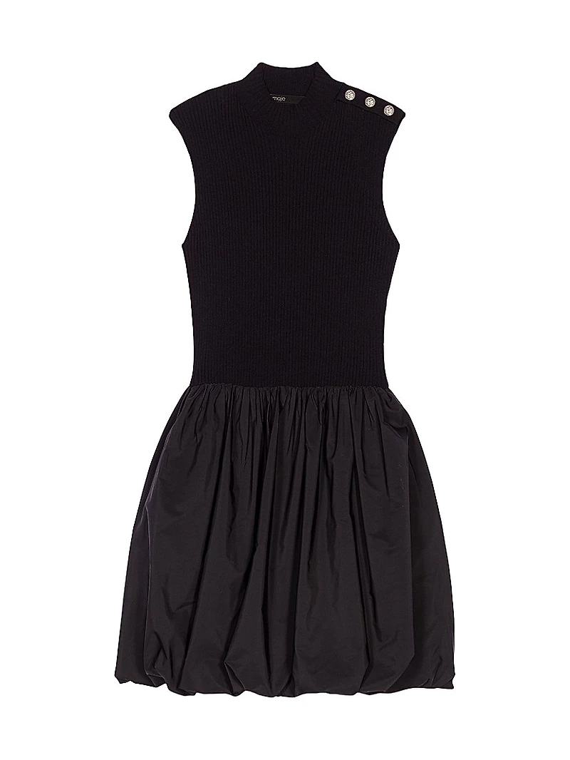Short Mesh and Taffeta Dress
