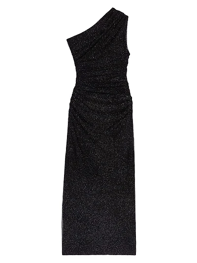 Asymmetric Rhinestone Knit Dress