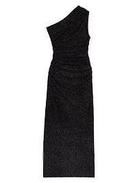 Asymmetric Rhinestone Knit Dress