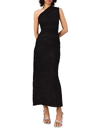 Asymmetric Rhinestone Knit Dress
