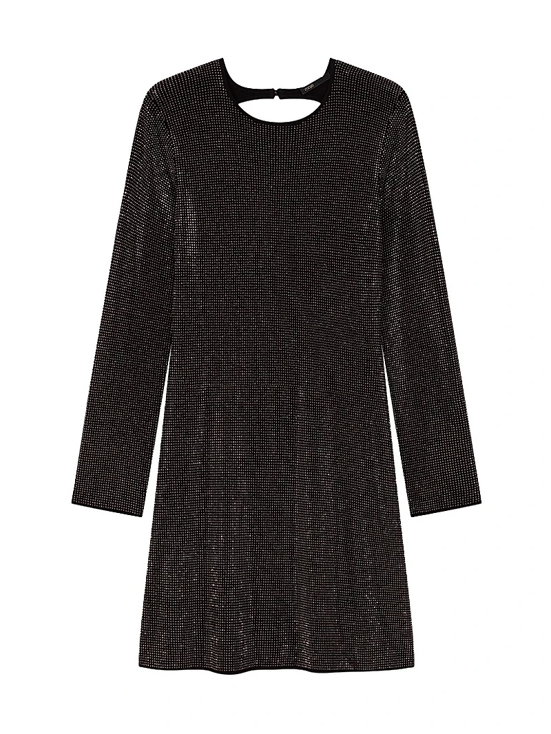 Short rhinestone knit dress