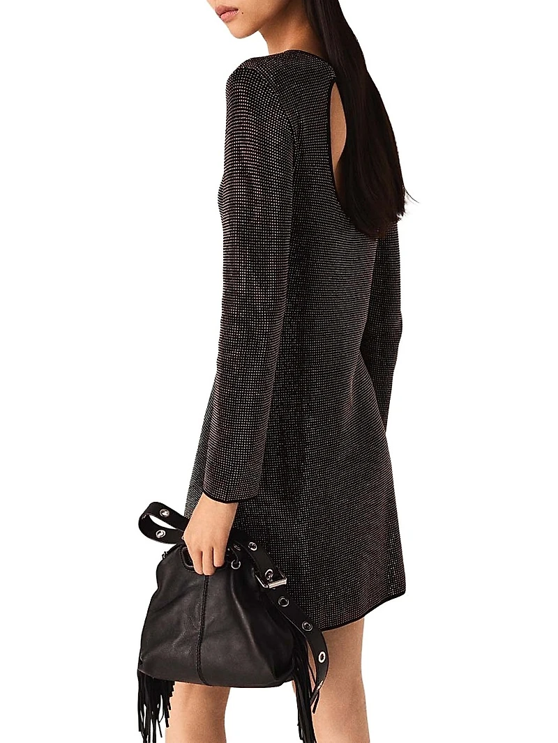 Short rhinestone knit dress