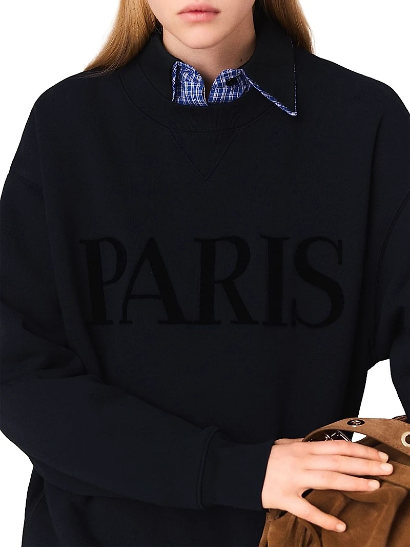Paris logo Embossed Sweatshirt
