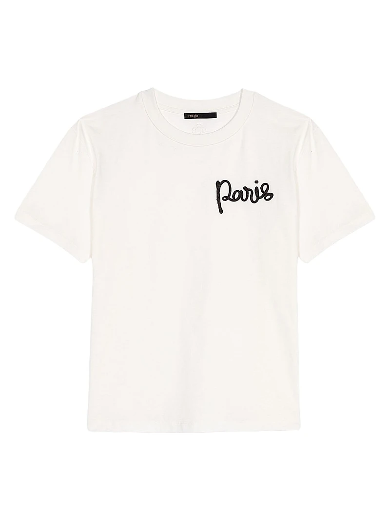 T-Shirt with Embroidered Paris Logo