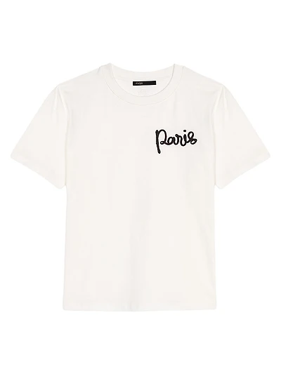 T-Shirt with Embroidered Paris Logo