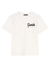 T-Shirt with Embroidered Paris Logo