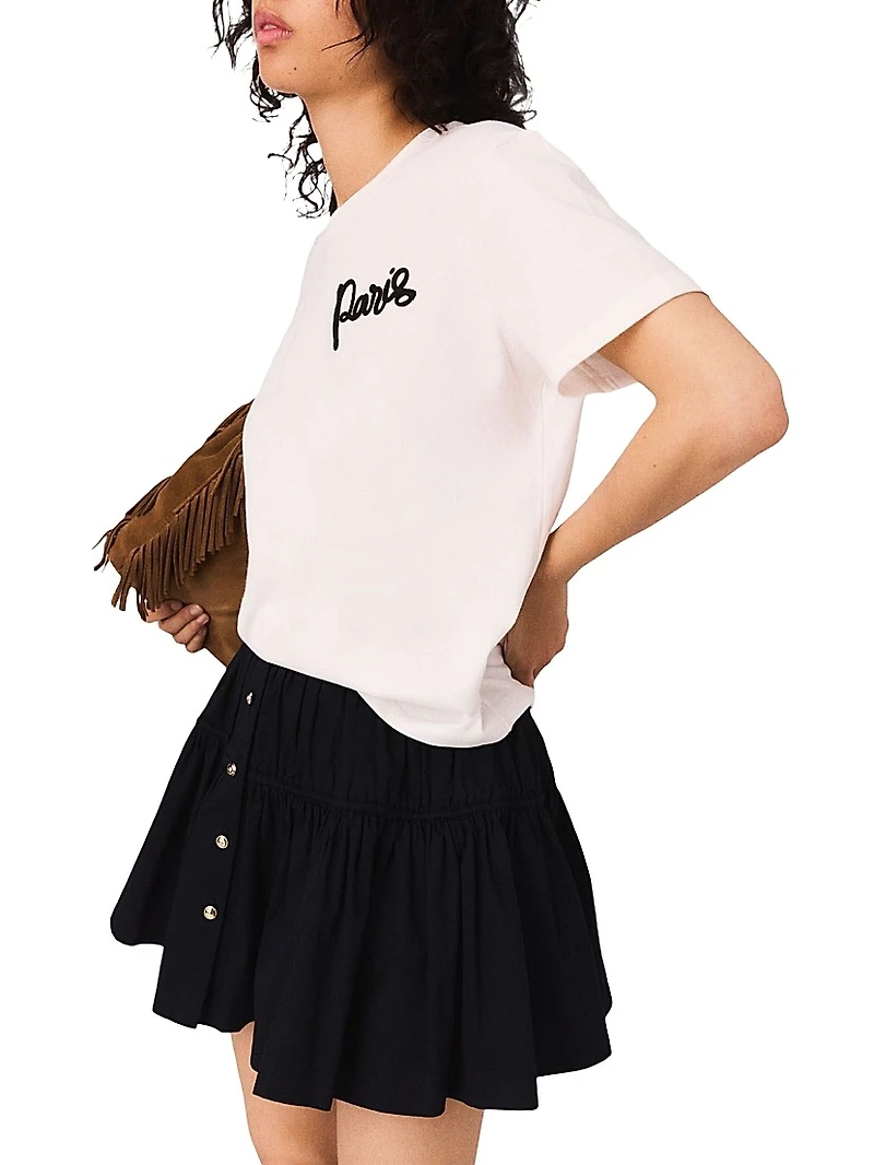 T-Shirt with Embroidered Paris Logo