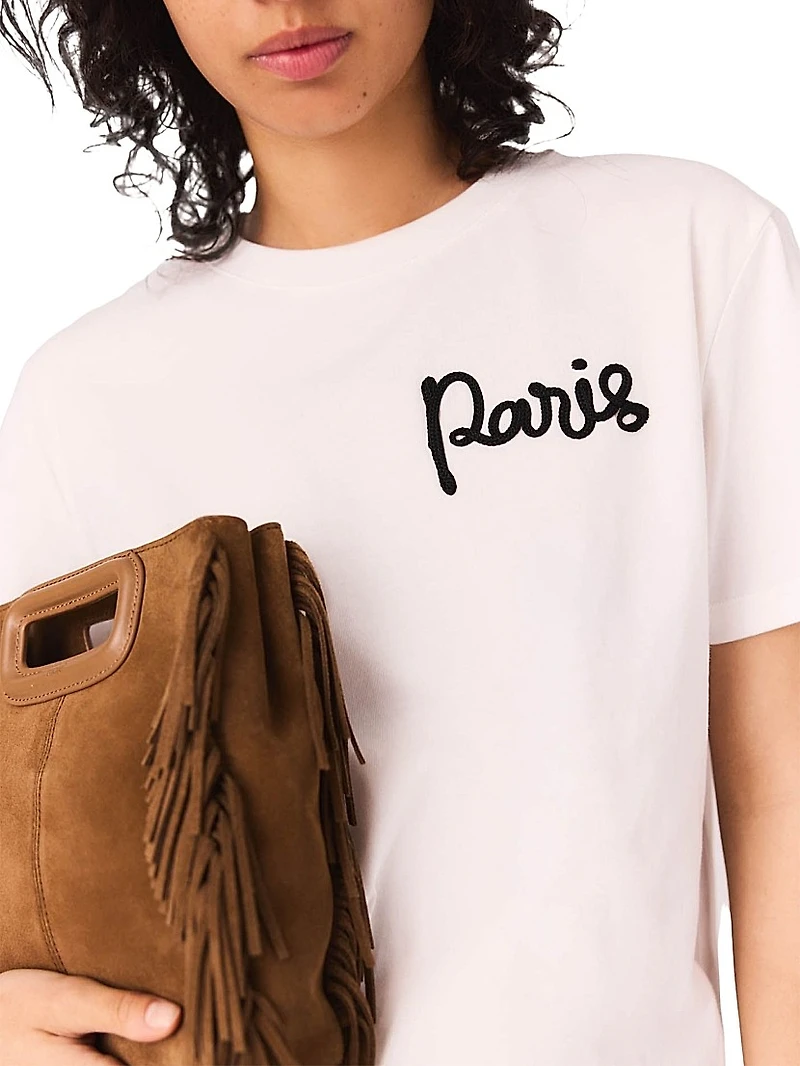 T-Shirt with Embroidered Paris Logo