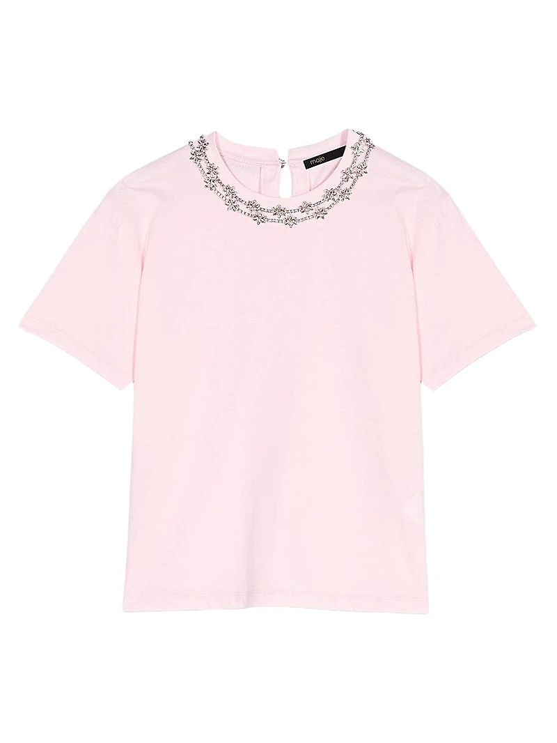 Short-Sleeve Jewel-Neck T-Shirt