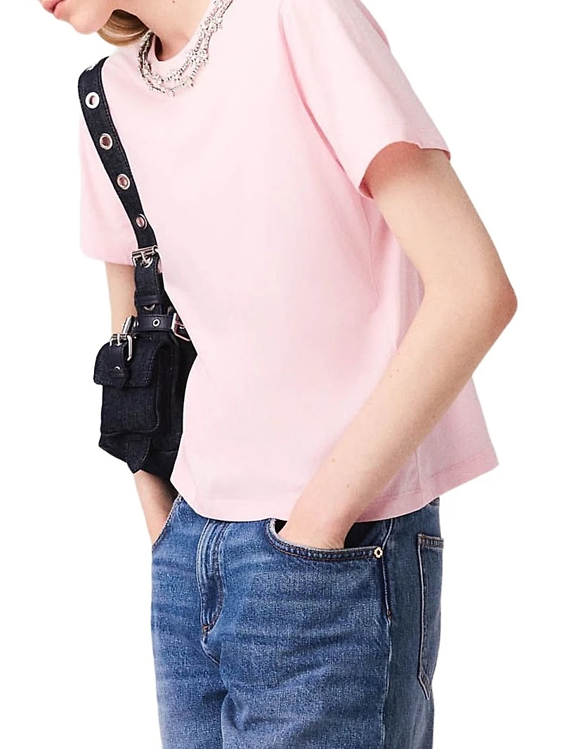 Short-Sleeve Jewel-Neck T-Shirt