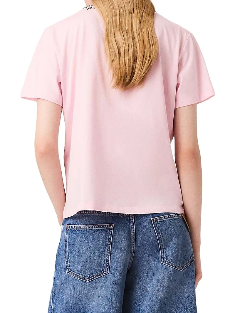 Short-Sleeve Jewel-Neck T-Shirt