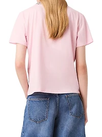 Short-Sleeve Jewel-Neck T-Shirt