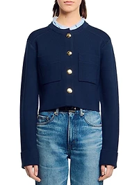 Cardigan with Ruffle Collar