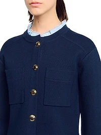 Cardigan with Ruffle Collar