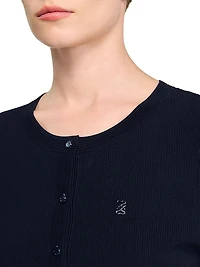 Polo Shirt with Decorative Buttons