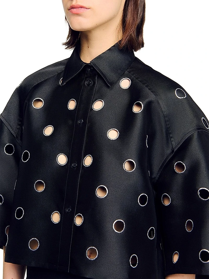 Knitted Polo Shirt with Zip Collar