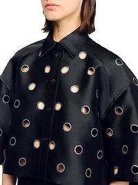 Knitted Polo Shirt with Zip Collar