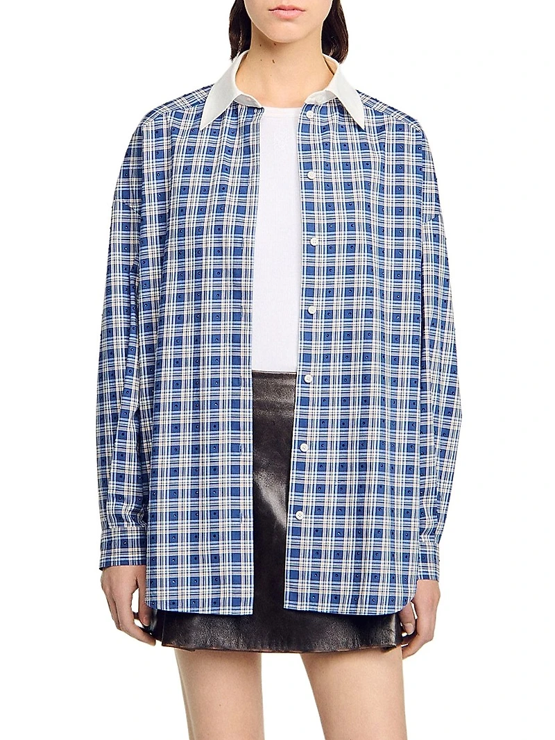 Rhinestone Check Shirt