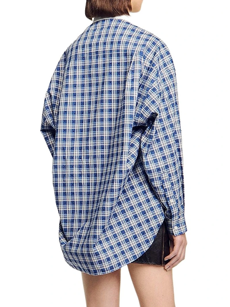Rhinestone Check Shirt