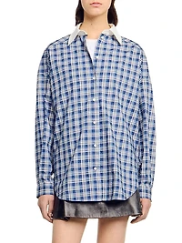 Rhinestone Check Shirt