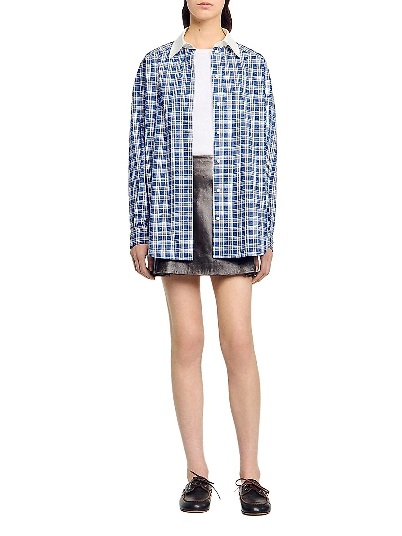 Rhinestone Check Shirt