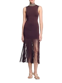 Fringed Knit Maxi Dress