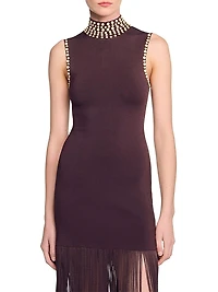 Fringed Knit Maxi Dress