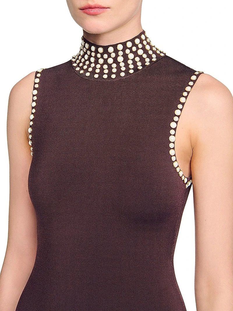 Fringed Knit Maxi Dress