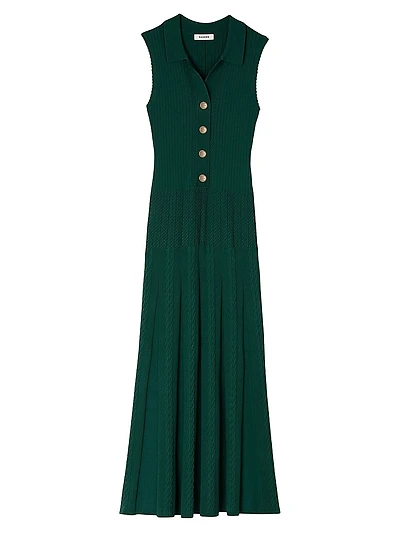 Knit Dress with Polo Neck