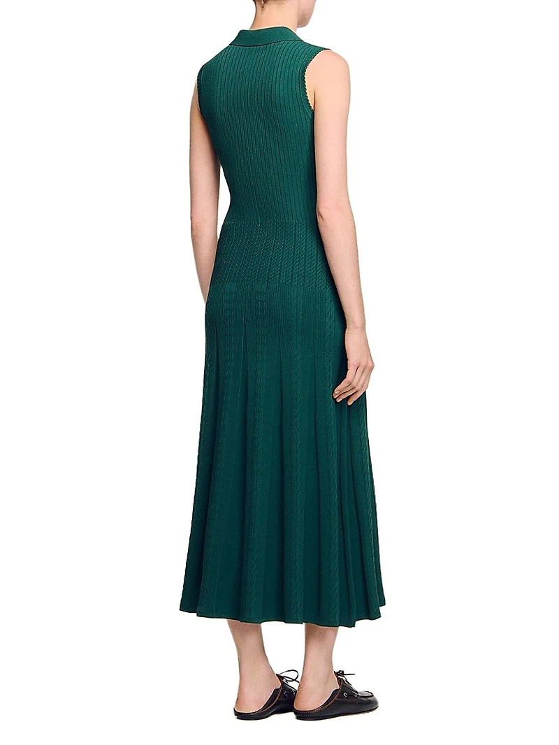 Knit Dress with Polo Neck