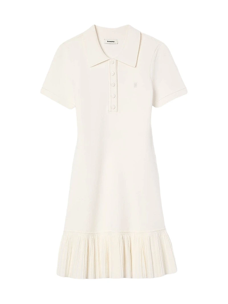 Mini Knit Dress with Polo Neck