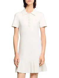 Mini Knit Dress with Polo Neck