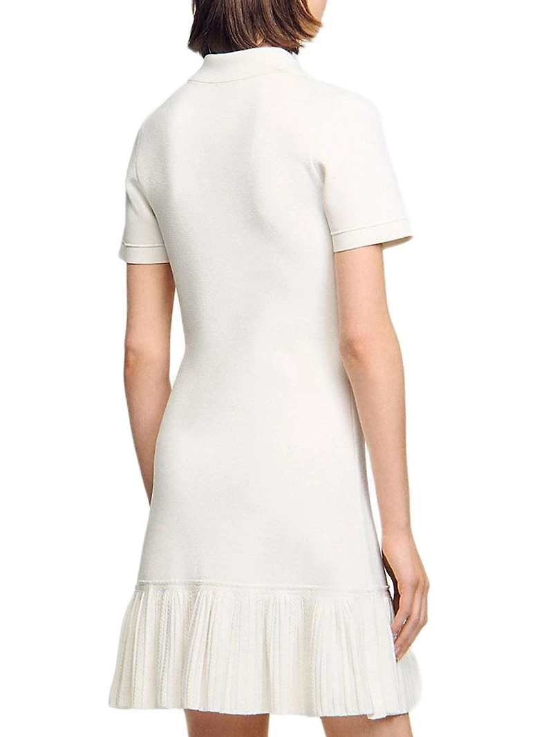 Mini Knit Dress with Polo Neck