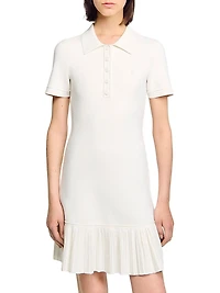 Mini Knit Dress with Polo Neck