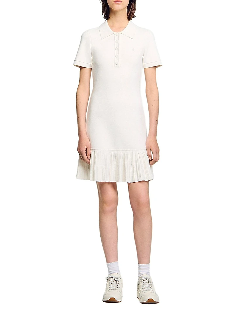 Mini Knit Dress with Polo Neck