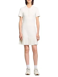 Mini Knit Dress with Polo Neck