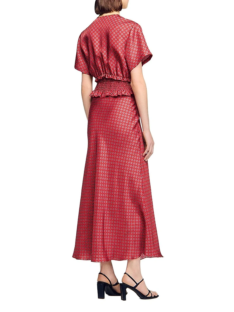Scarf Print Maxi Dress