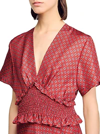 Scarf Print Maxi Dress