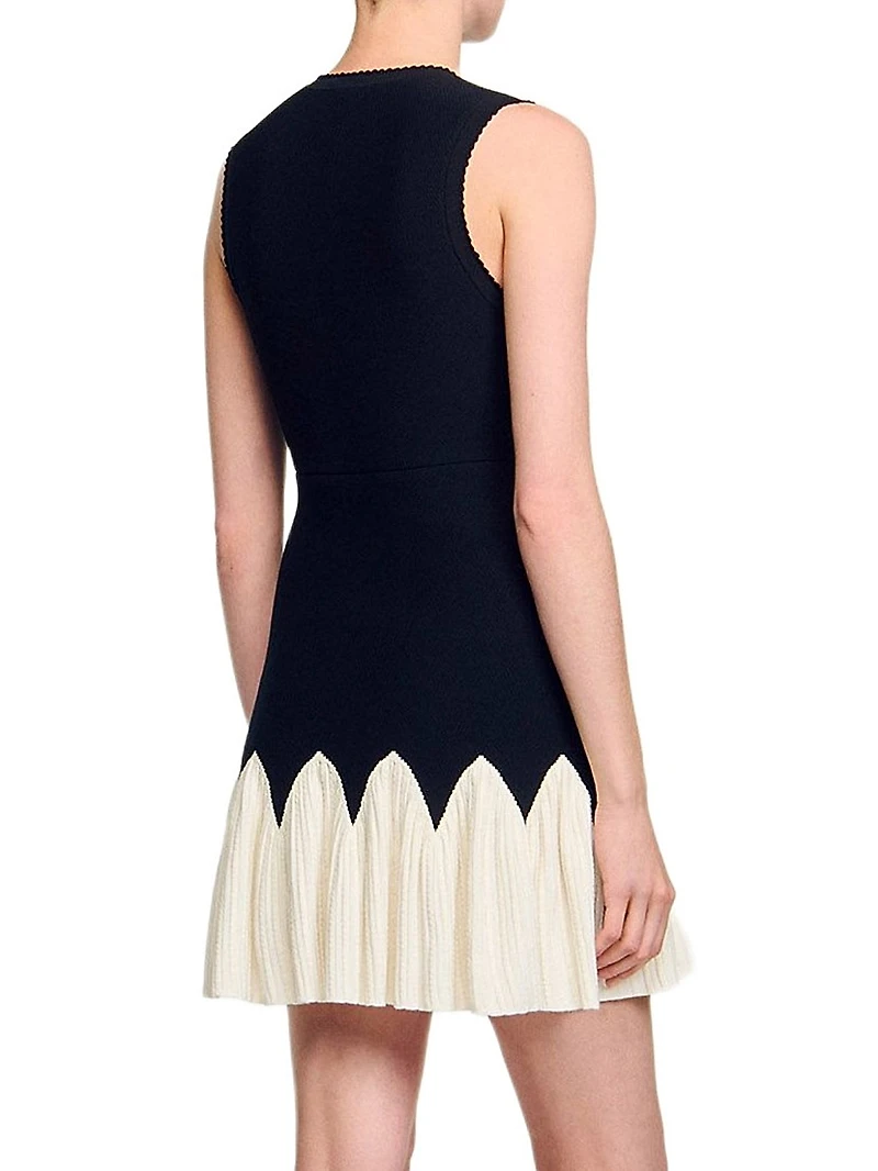 Two Tone Mini Knit Dress