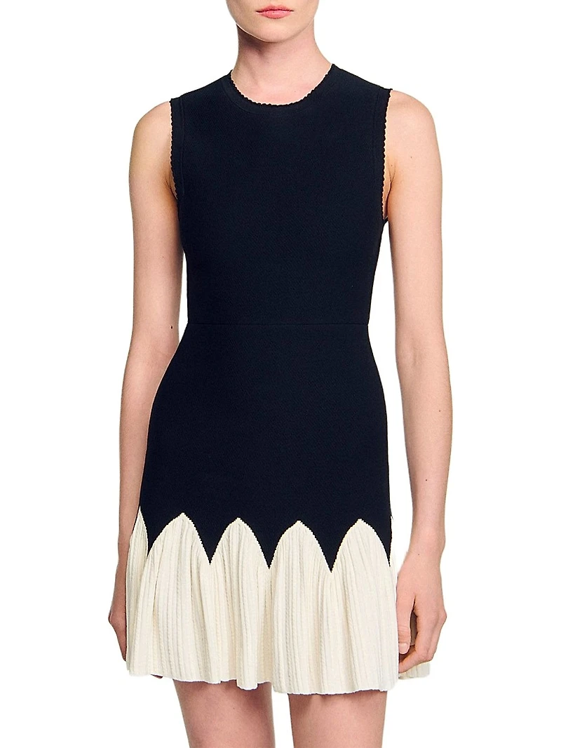 Two Tone Mini Knit Dress