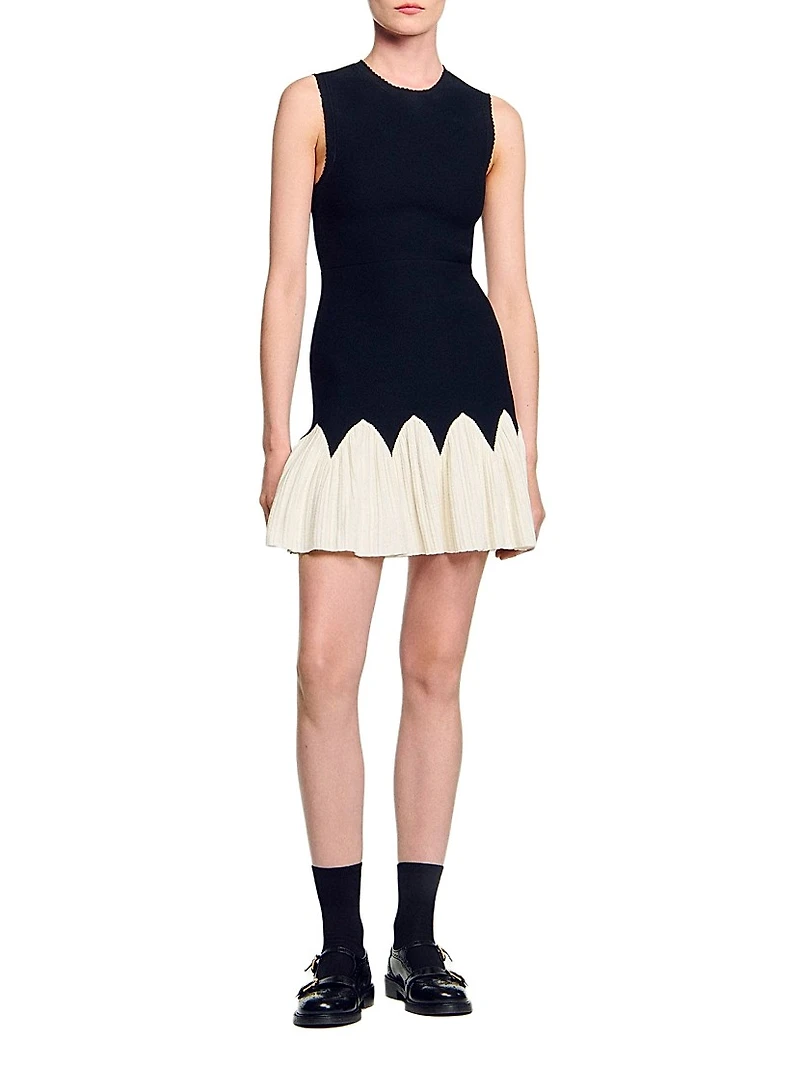 Two Tone Mini Knit Dress